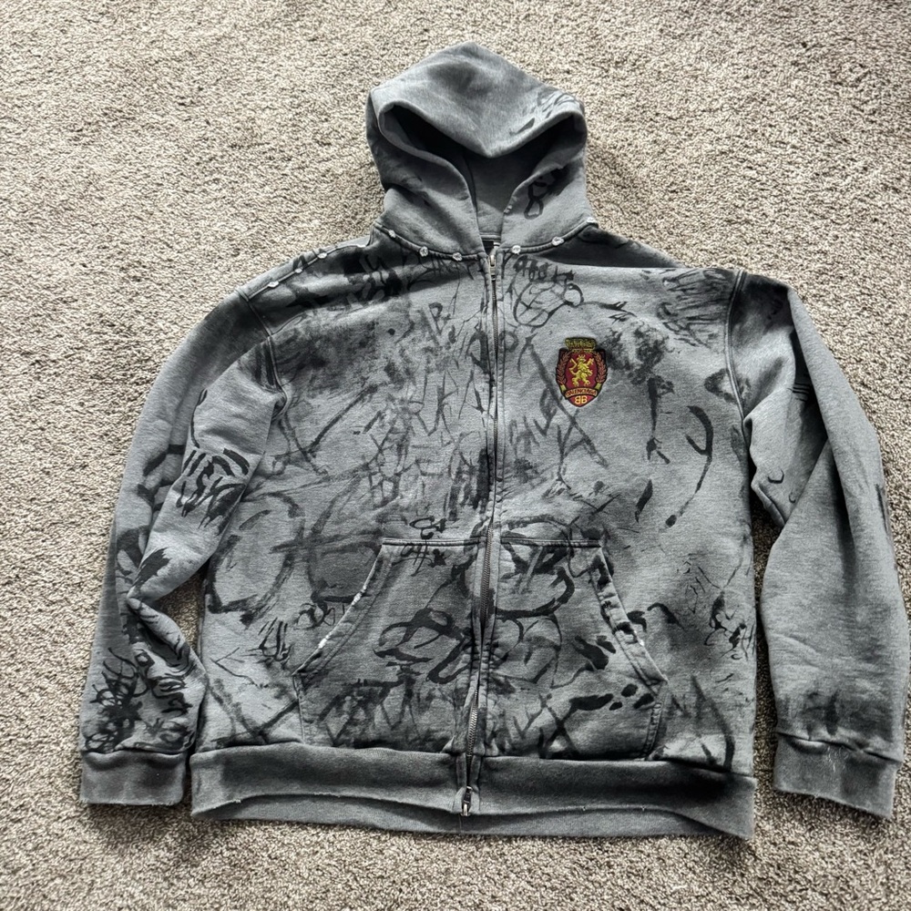 balenciaga gray skater hoodie
